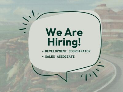 We Are Hiring Graphic in speech box.