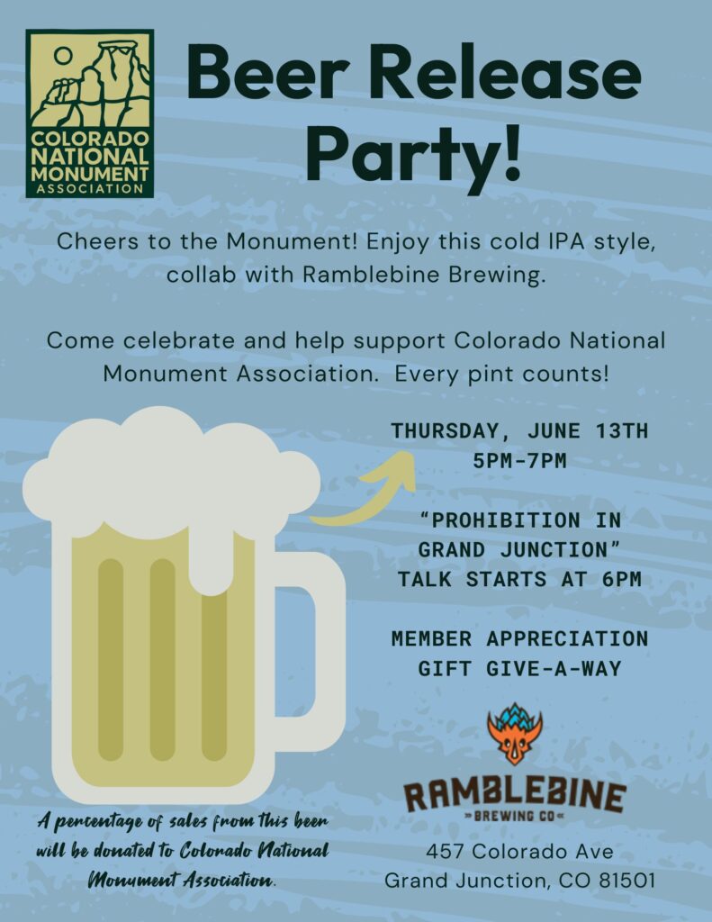 Colorado National Monument Association Beer Release Party flyer